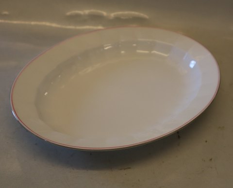 Palace 8538-1536 Ovalt Fad  33.5 x 25 cm (374) rød og grå kant Kongelig Dansk 
Kantet Porcelæn(Palads) 
